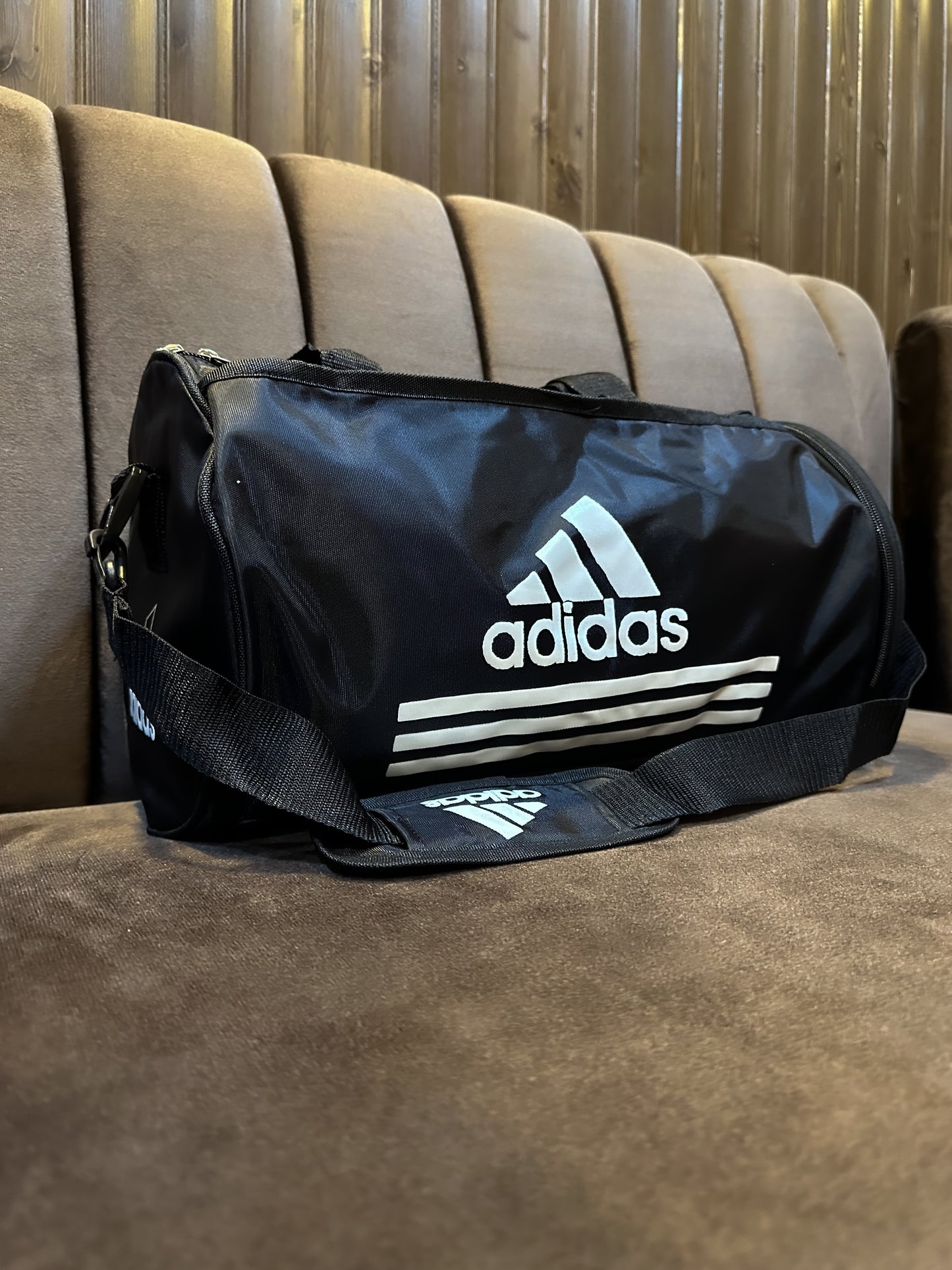 Adi 3 Strips Duffle Bag with shoe compartment-18 inch random color