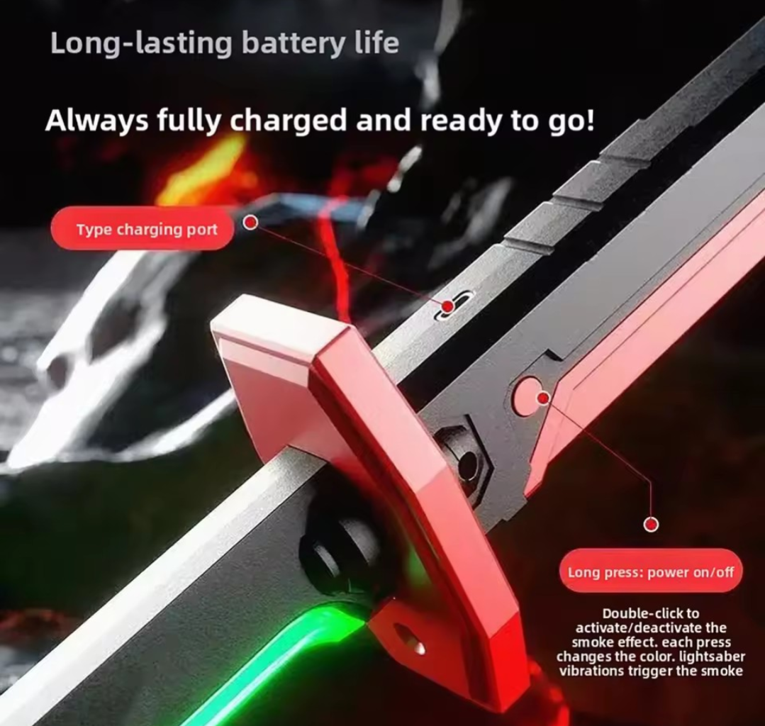 LED Talwar Smoke Toy Sword – Light-Up Warrior Blade
