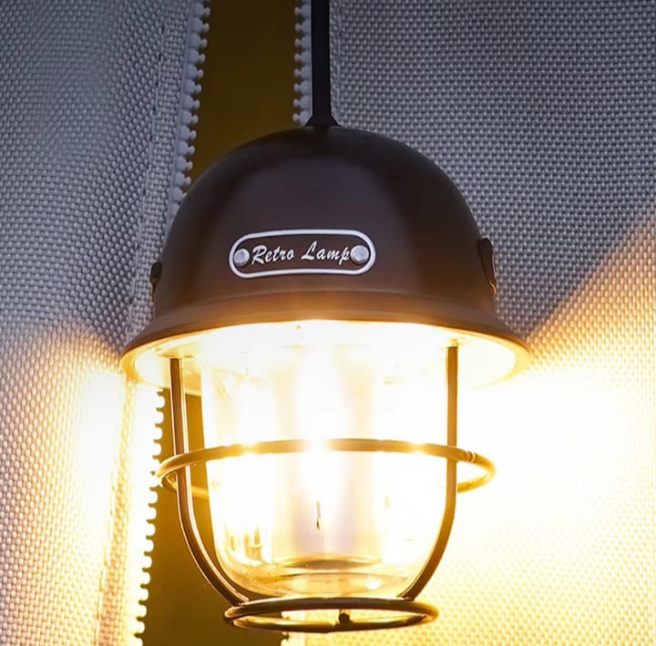 Retro LED Camping Lamp – Rechargeable 360° Light with Type-C Charging & Dual Light Modes