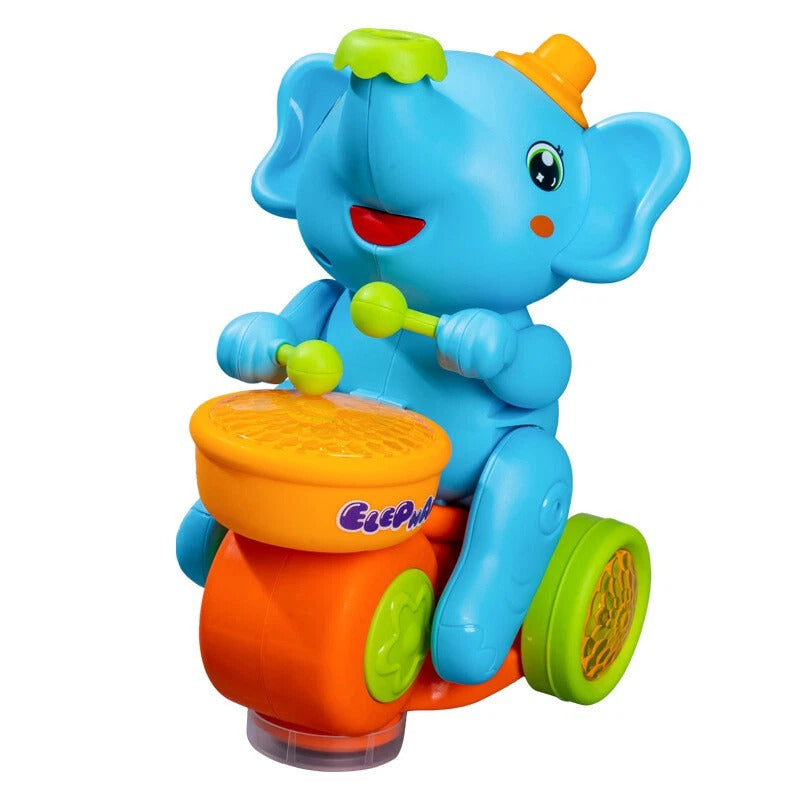 Musical Elephant Toy with Light-Up Drum & Blowing Balls