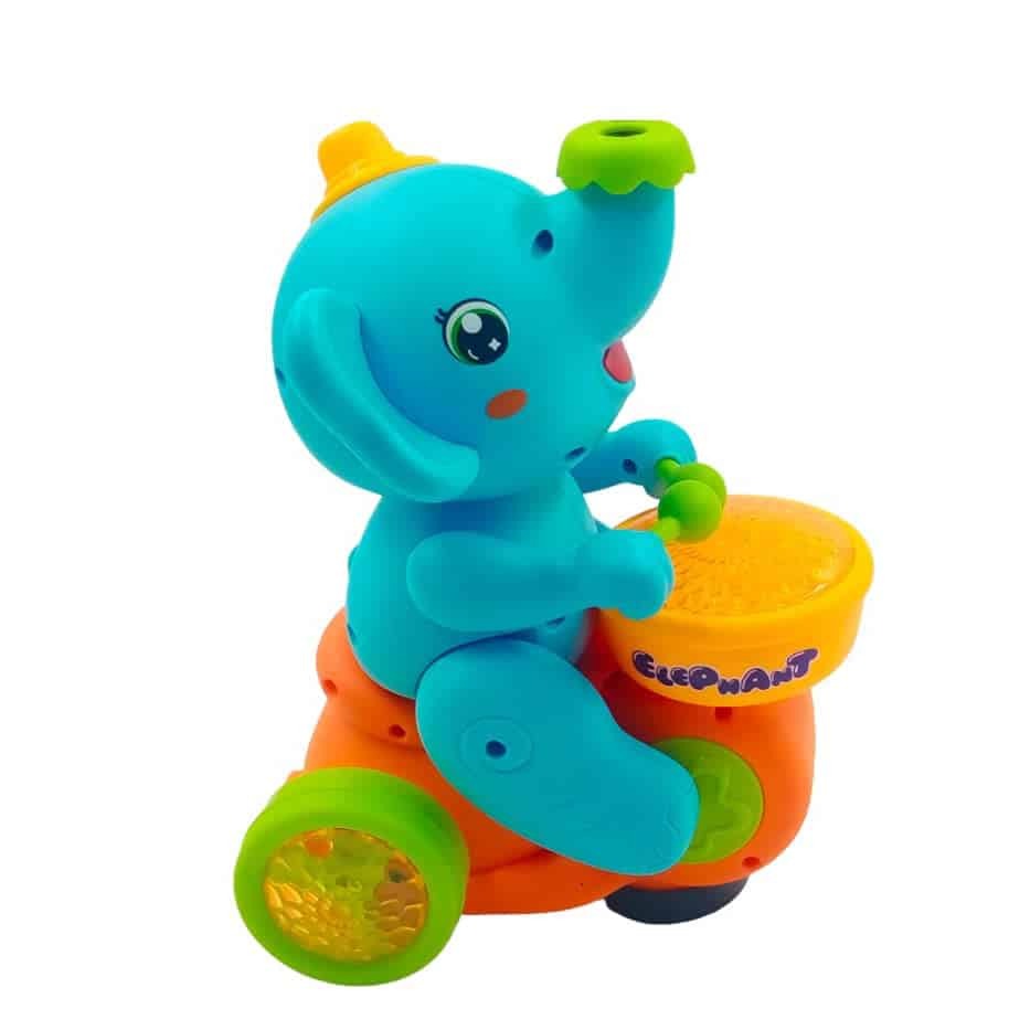 Musical Elephant Toy with Light-Up Drum & Blowing Balls