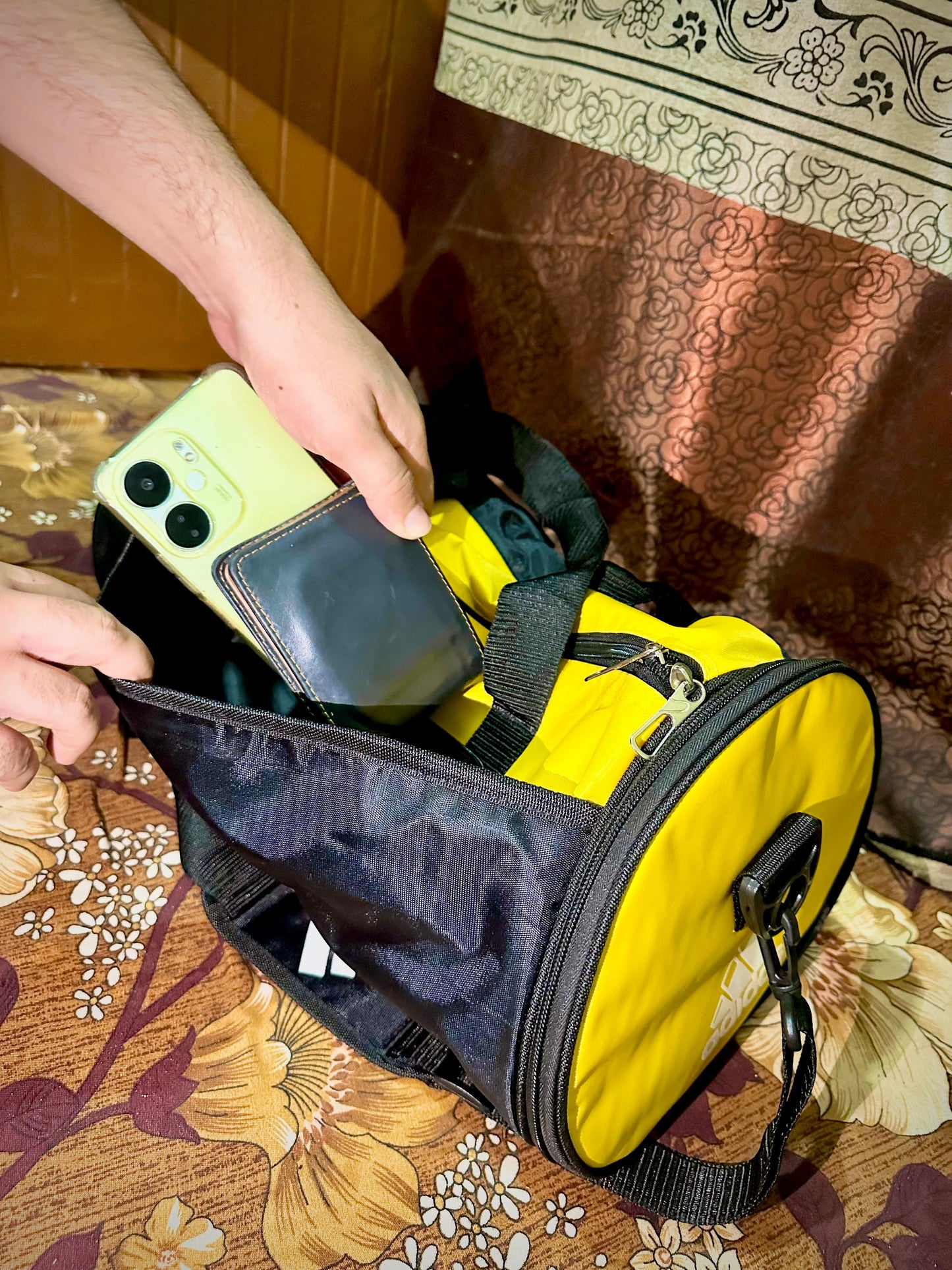 Adi 3 Strips Duffle Bag with shoe compartment-18 inch random color